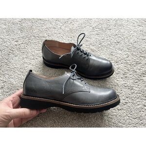 Taos Footwear Women’s Size 7.5 Work It Gray/Blue Leather Oxford Lace Up Shoes